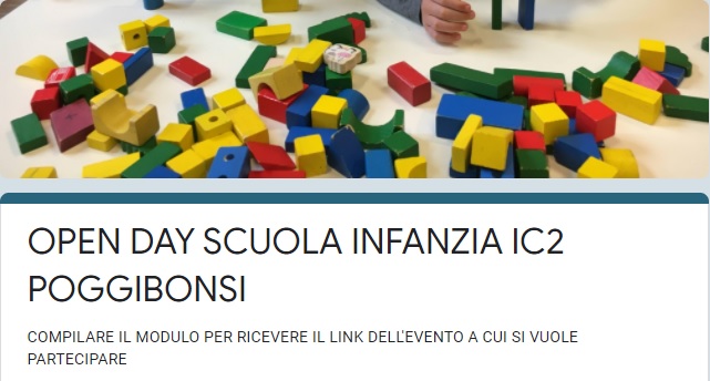 Immagine open day scuola infanzia modulo